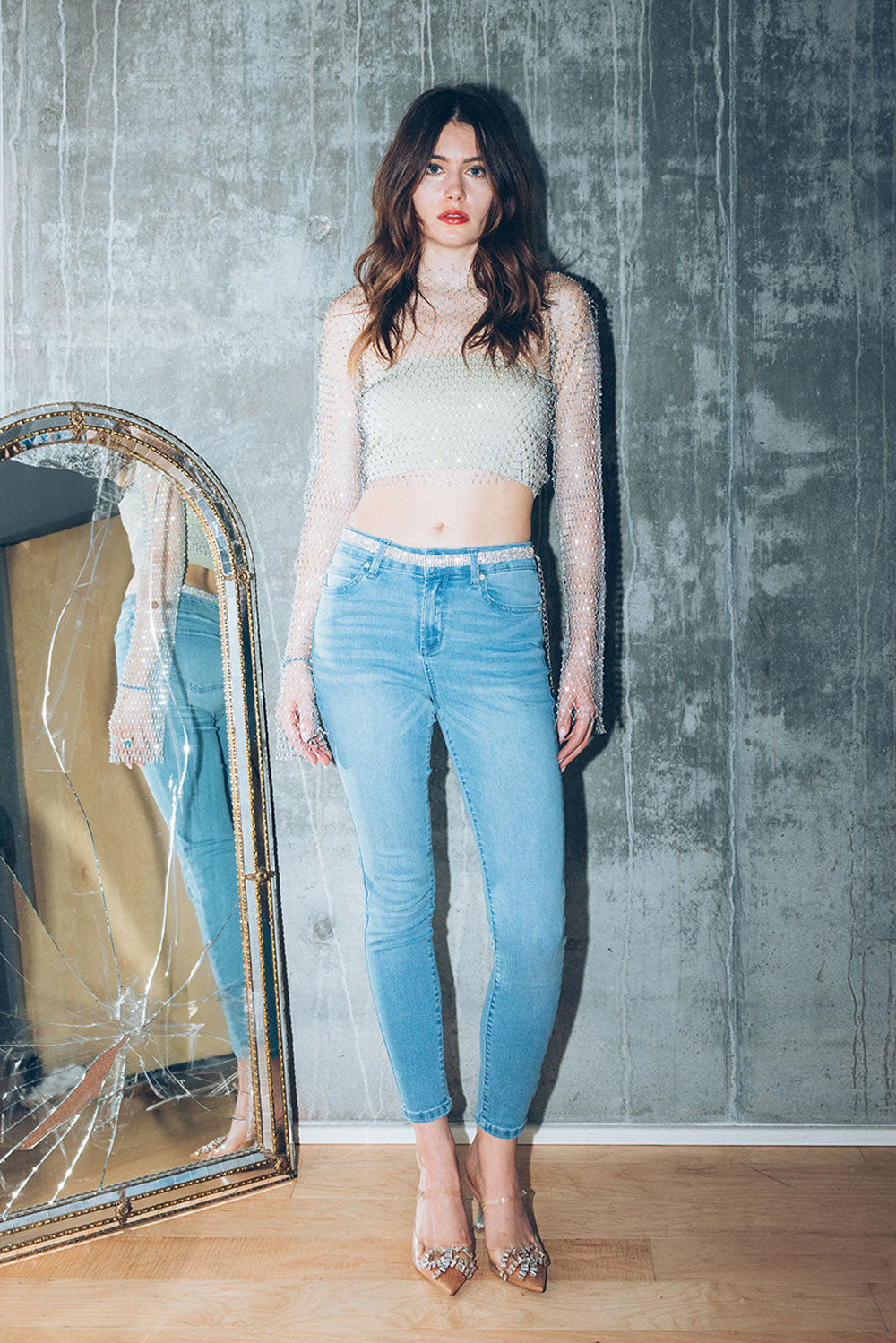 High Rise Ankle Skinny Jeans