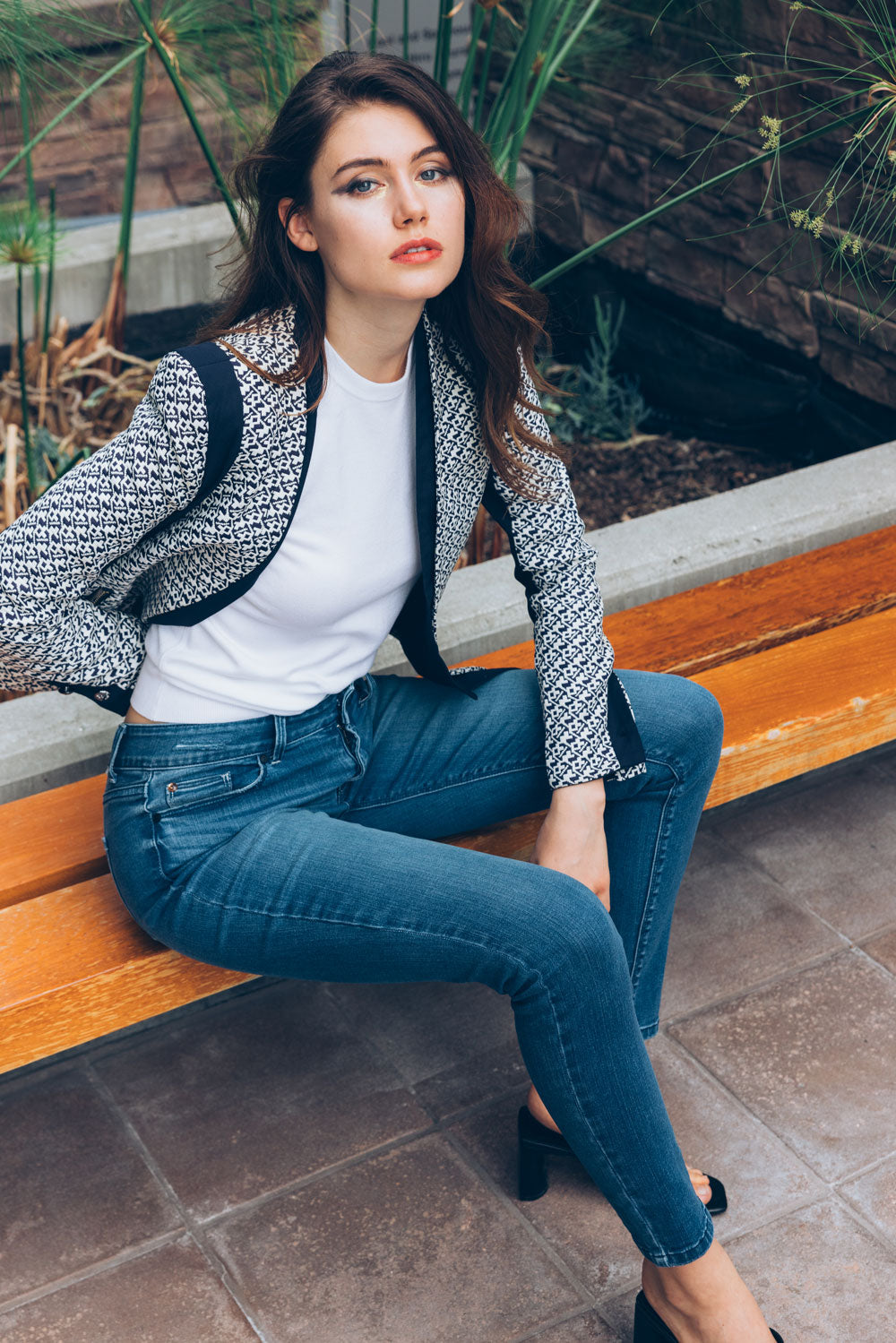 Mid Rise Destructed Skinny Jeans