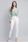 High Rise Ankle White Skinny Jeans