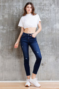 High Rise Destructed Skinny Jeans