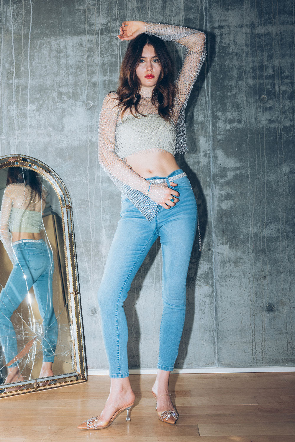 High Rise Ankle Skinny Jeans