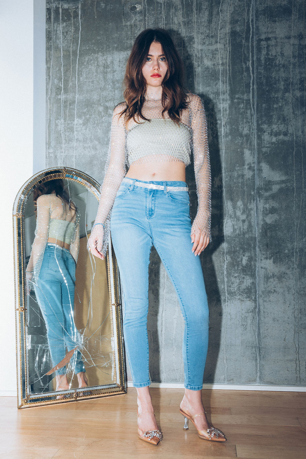 High Rise Ankle Skinny Jeans