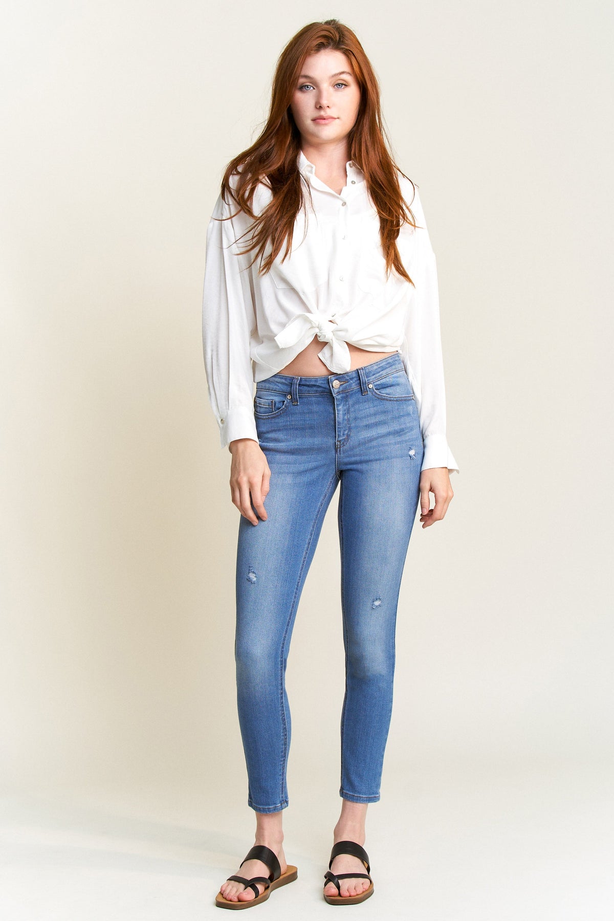 Mid Rise Ankle Skinny Jeans