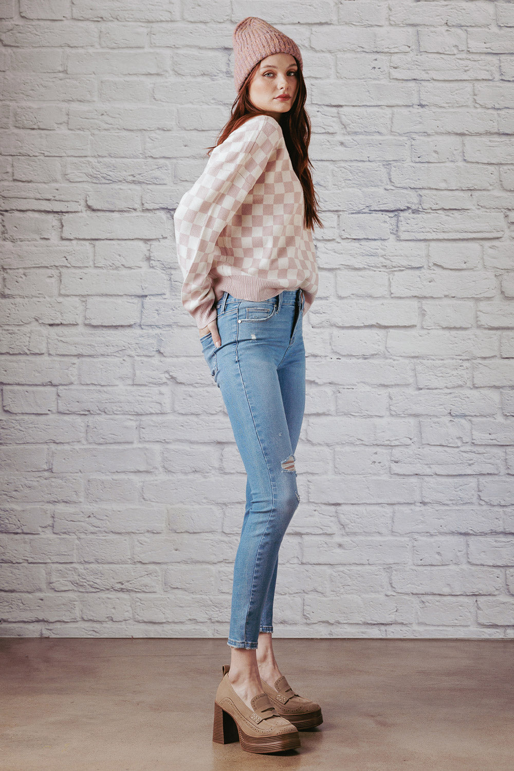 Destructed Ankle Skinny Jeans