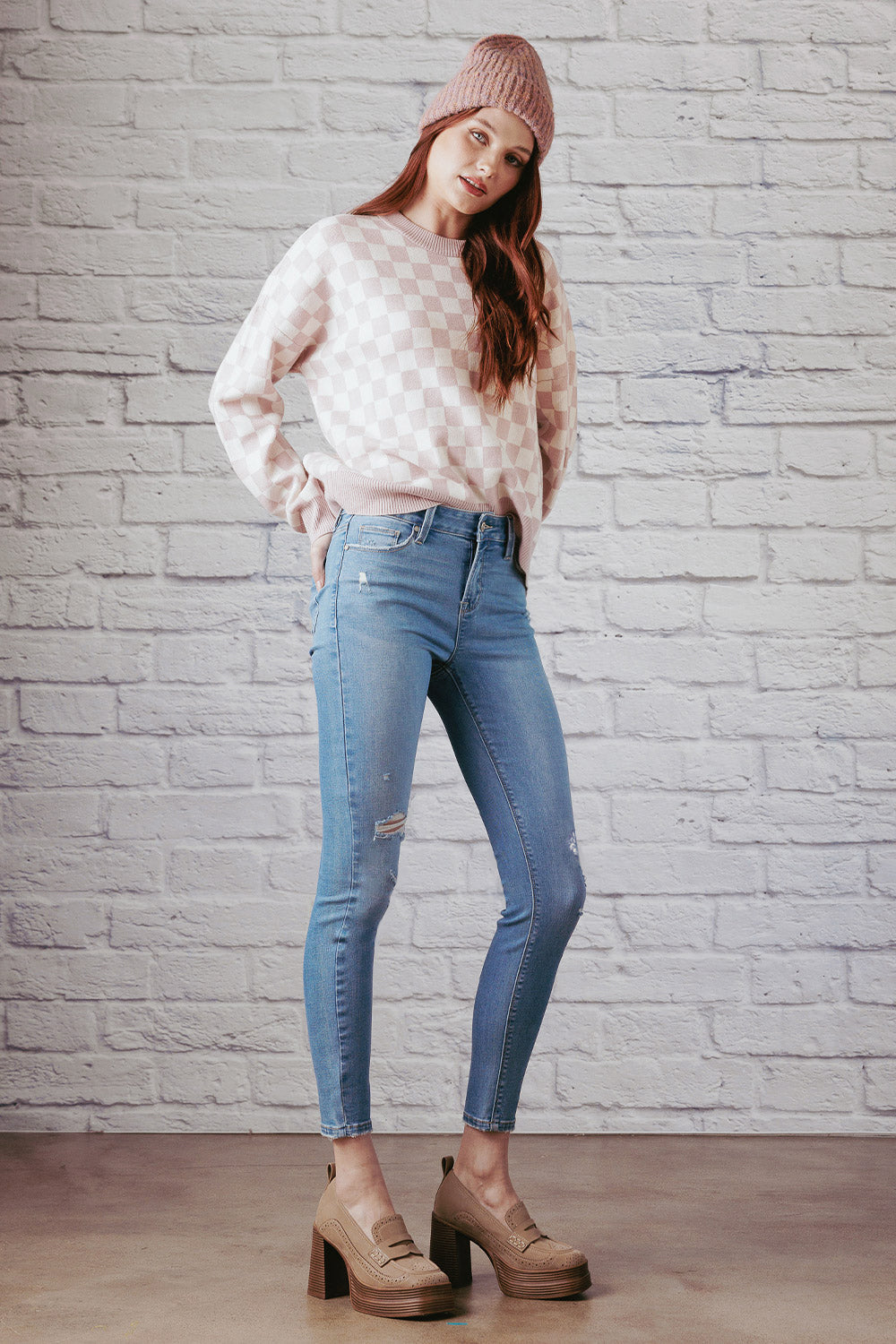 Destructed Ankle Skinny Jeans