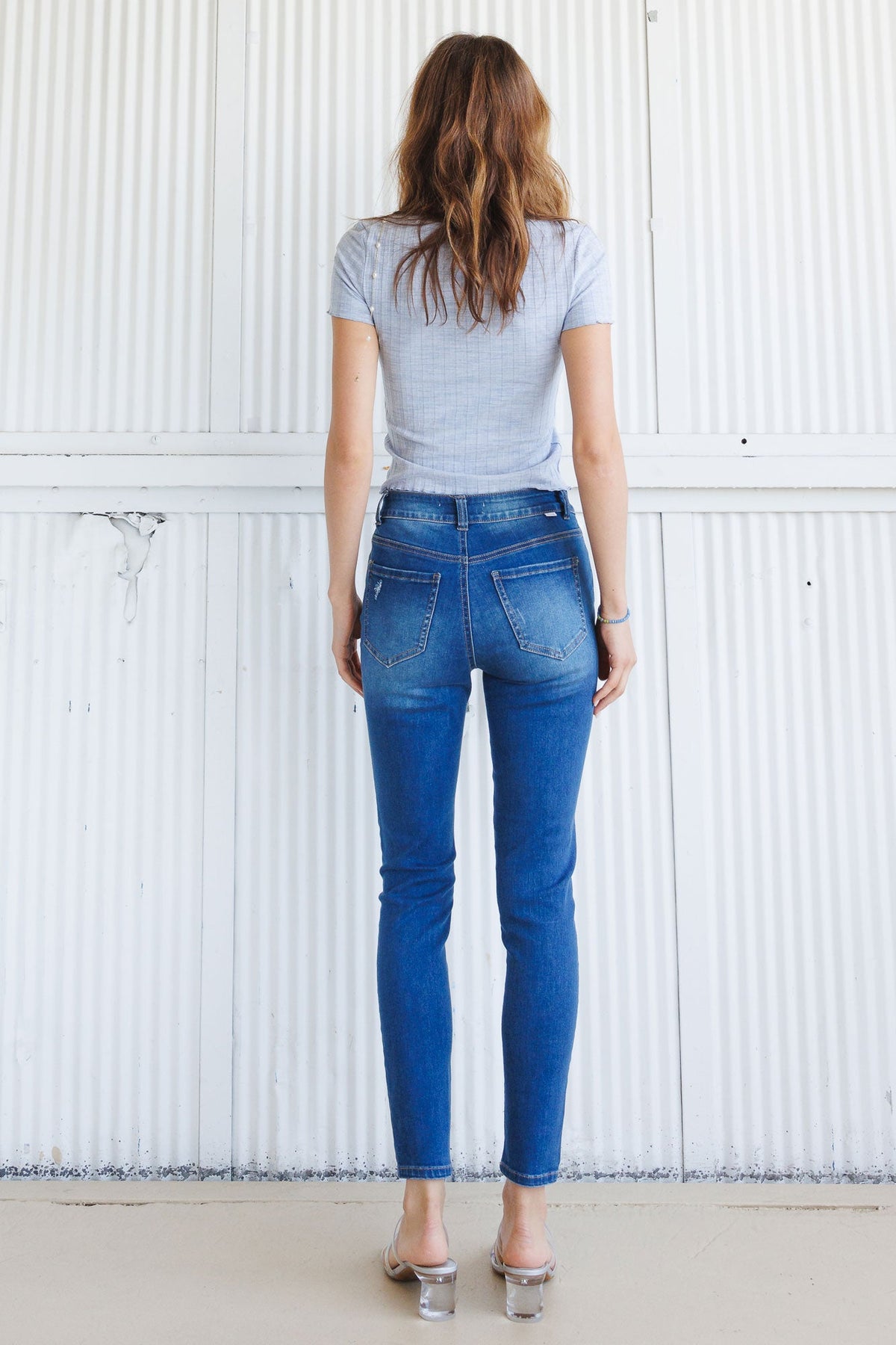 High Rise 5 Button Skinny Jeans