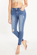 Mid Rise 5 Pocket Ankle Skinny Jeans