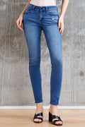 Mid Rise Destructed Skinny Jeans