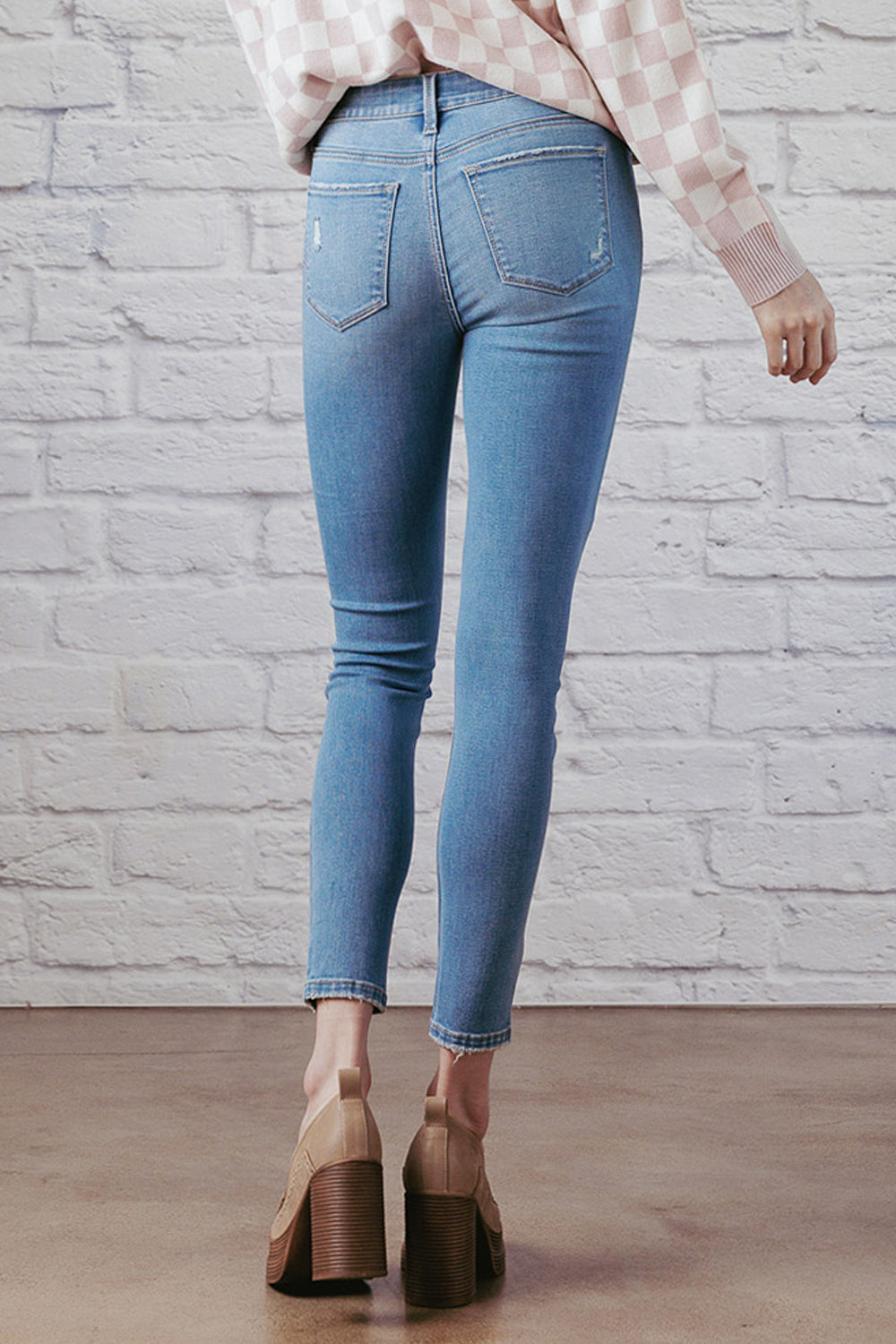 Destructed Ankle Skinny Jeans