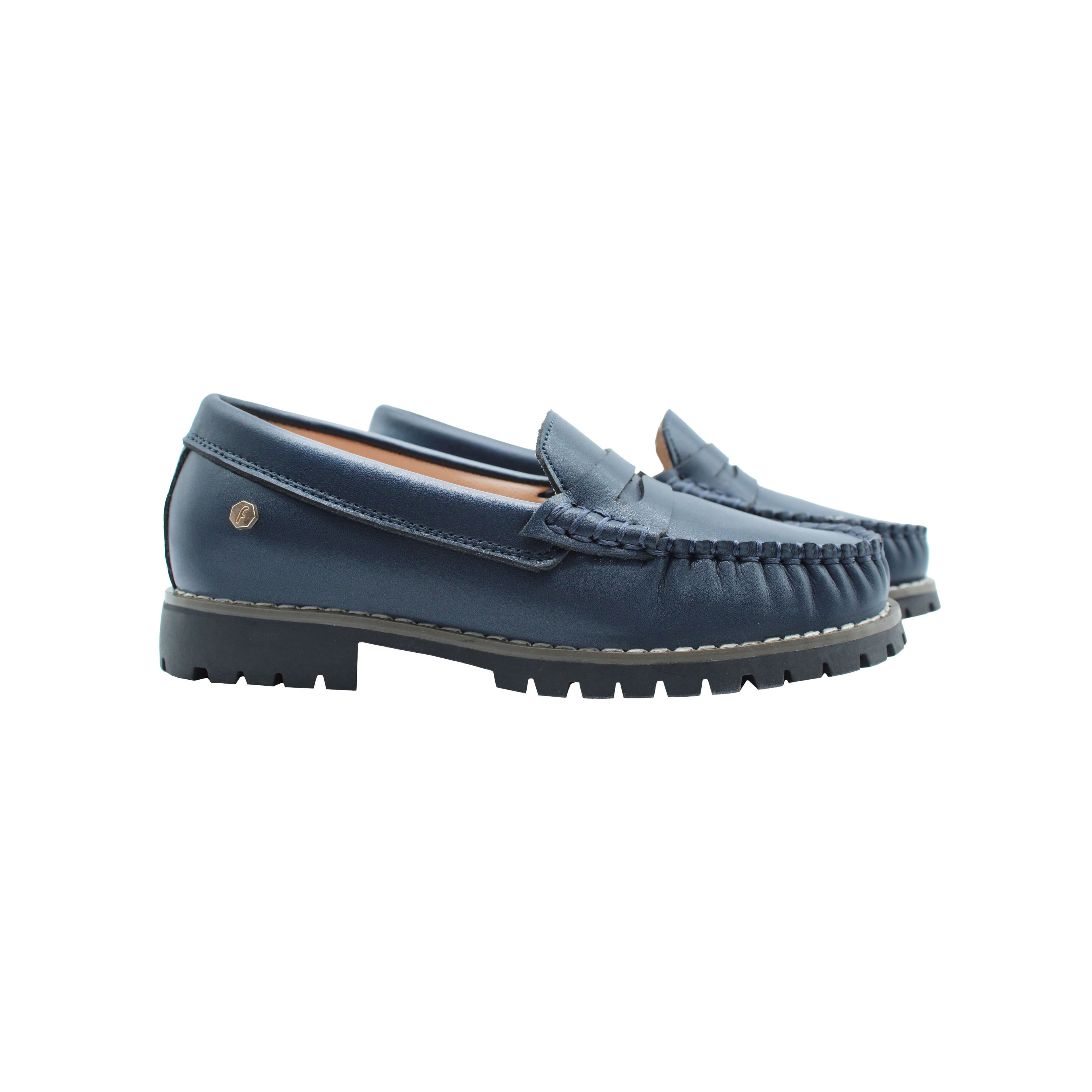 Navy leather