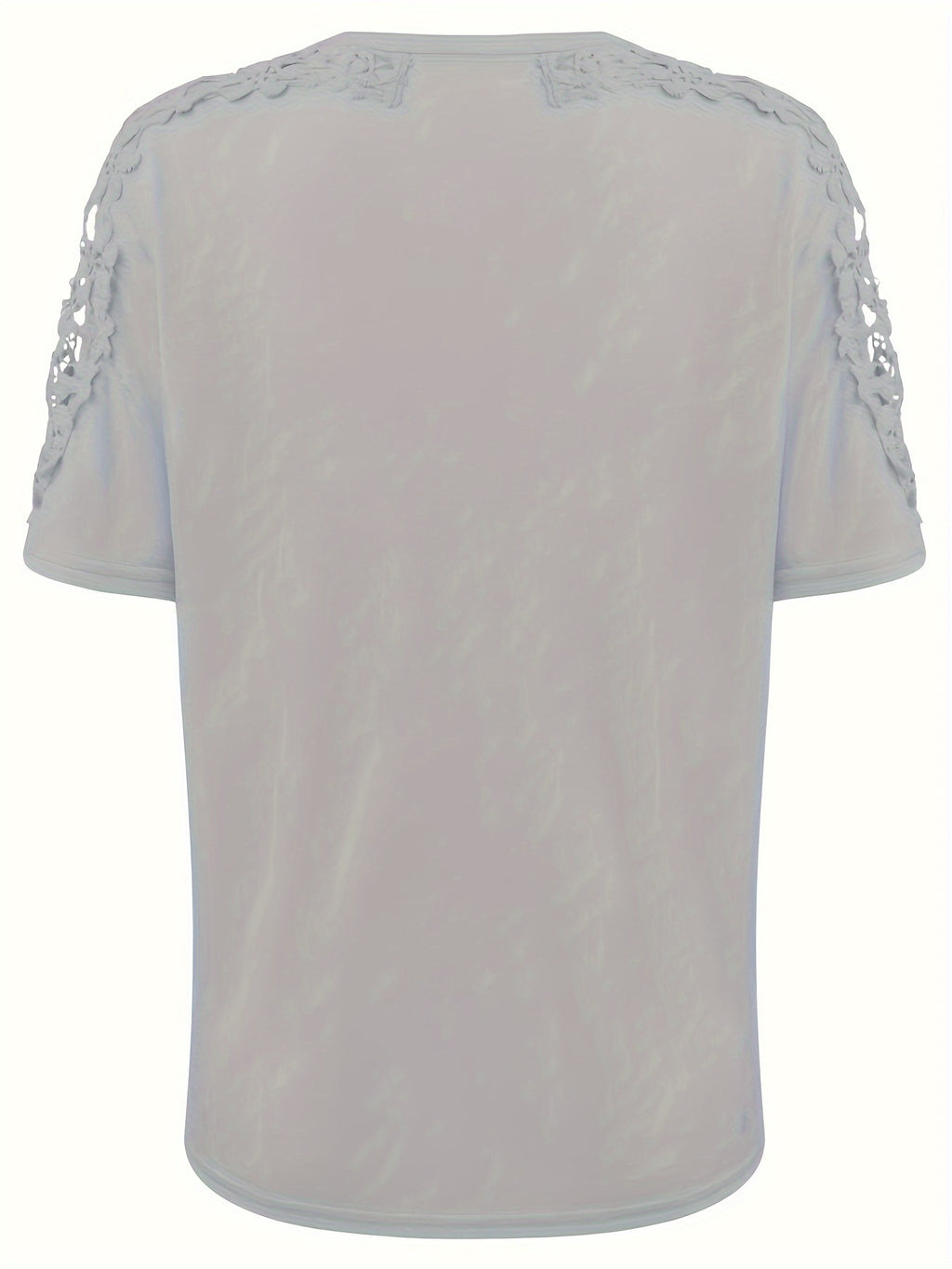 Lace Pullover T-Shirt, Elegant Crew Neck Short Sleeve Summer T-Shirt, Women'S Clothing