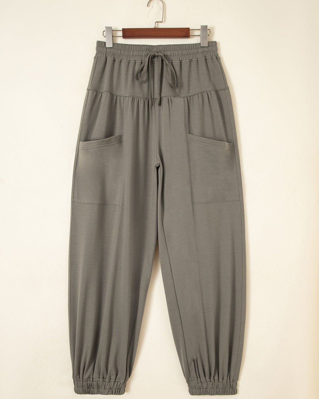 Fern Elastic Waist Drawstring Wide Leg Full Length Pants