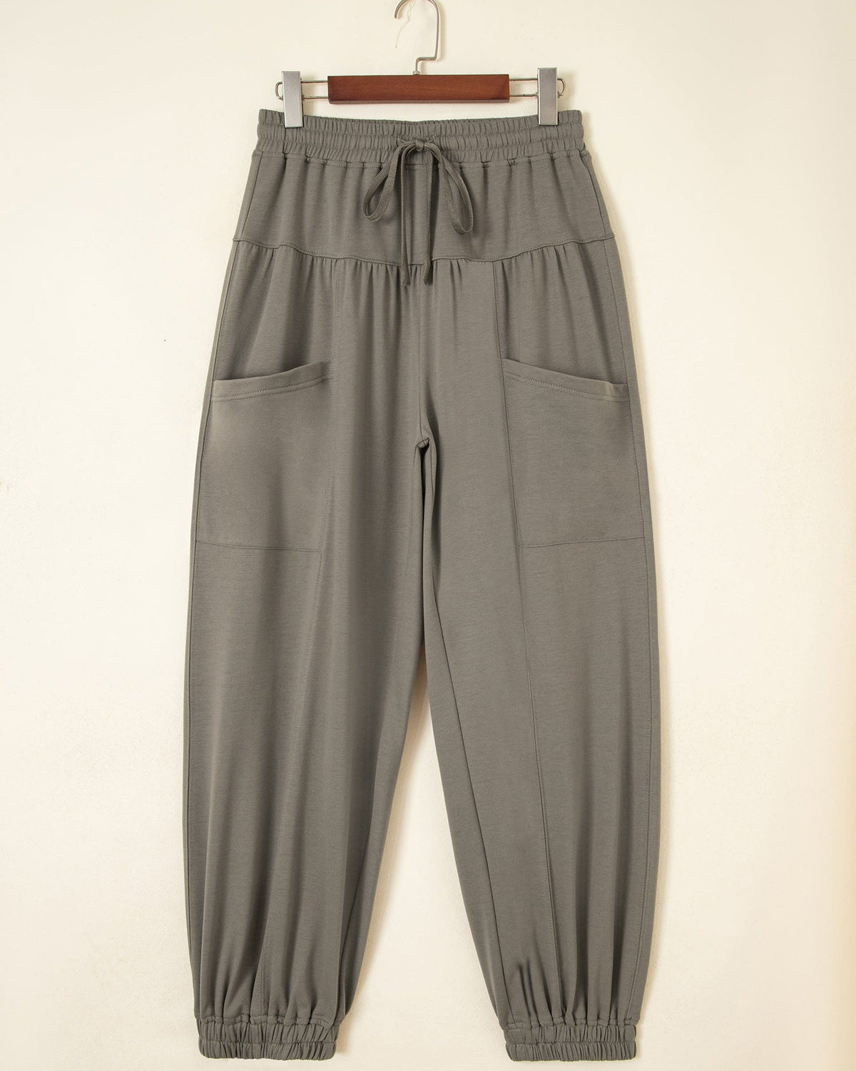 Fern Elastic Waist Drawstring Wide Leg Full Length Pants