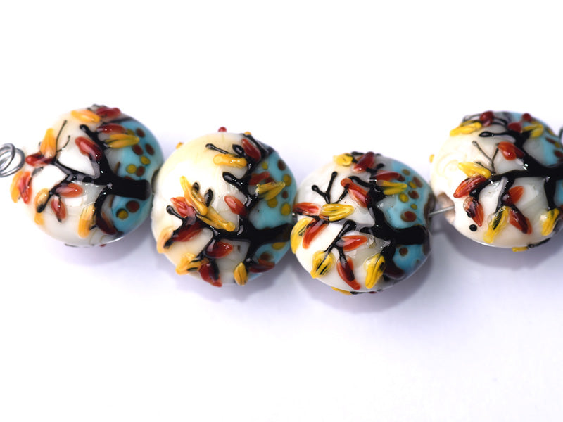 10306312 - Four Autumn Tree Lentil Beads