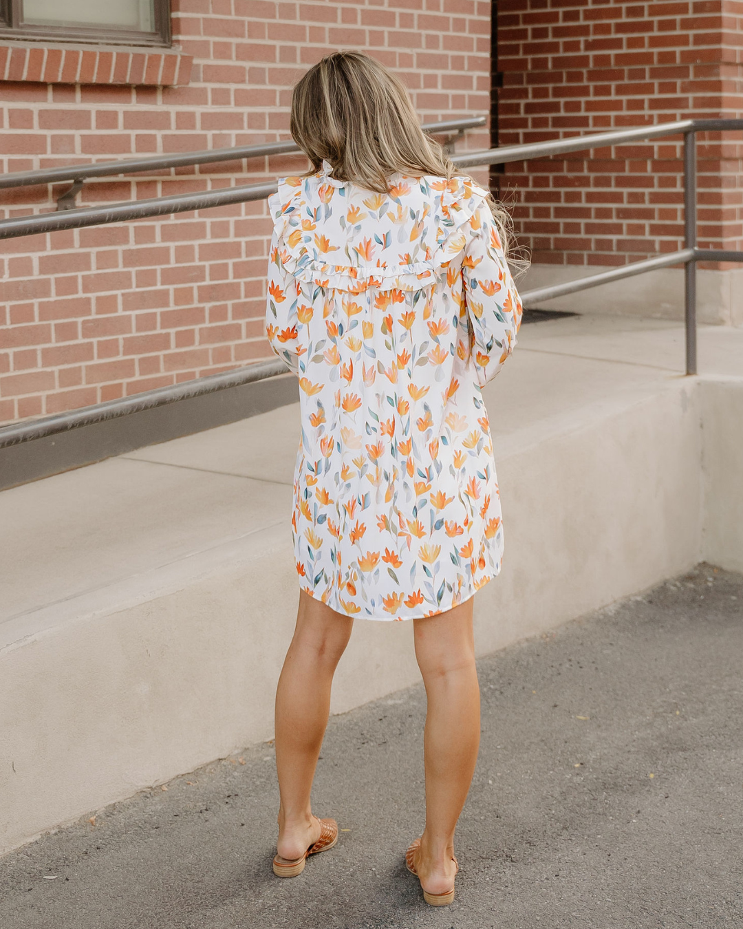 Gia Frilled Detail Long Sleeve Mini Dress
