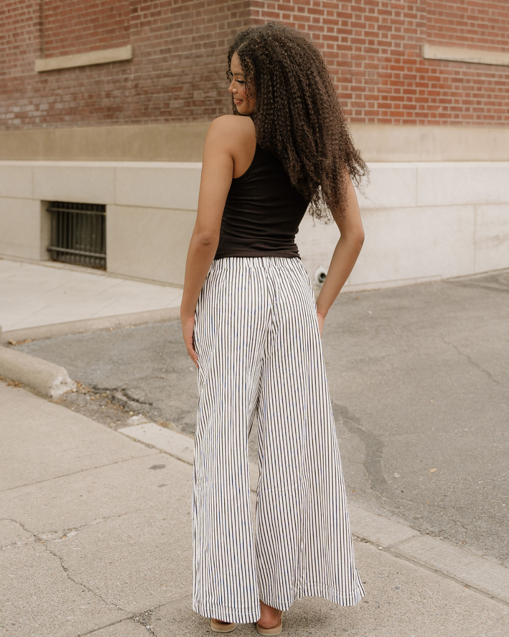 Naeve Stripe Wide Leg Casual Pants