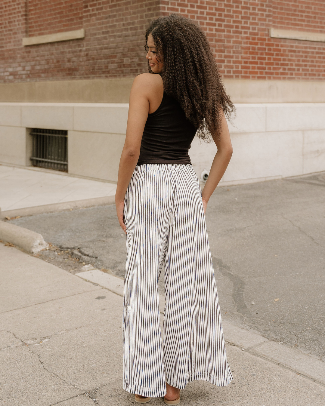 Naeve Stripe Wide Leg Casual Pants
