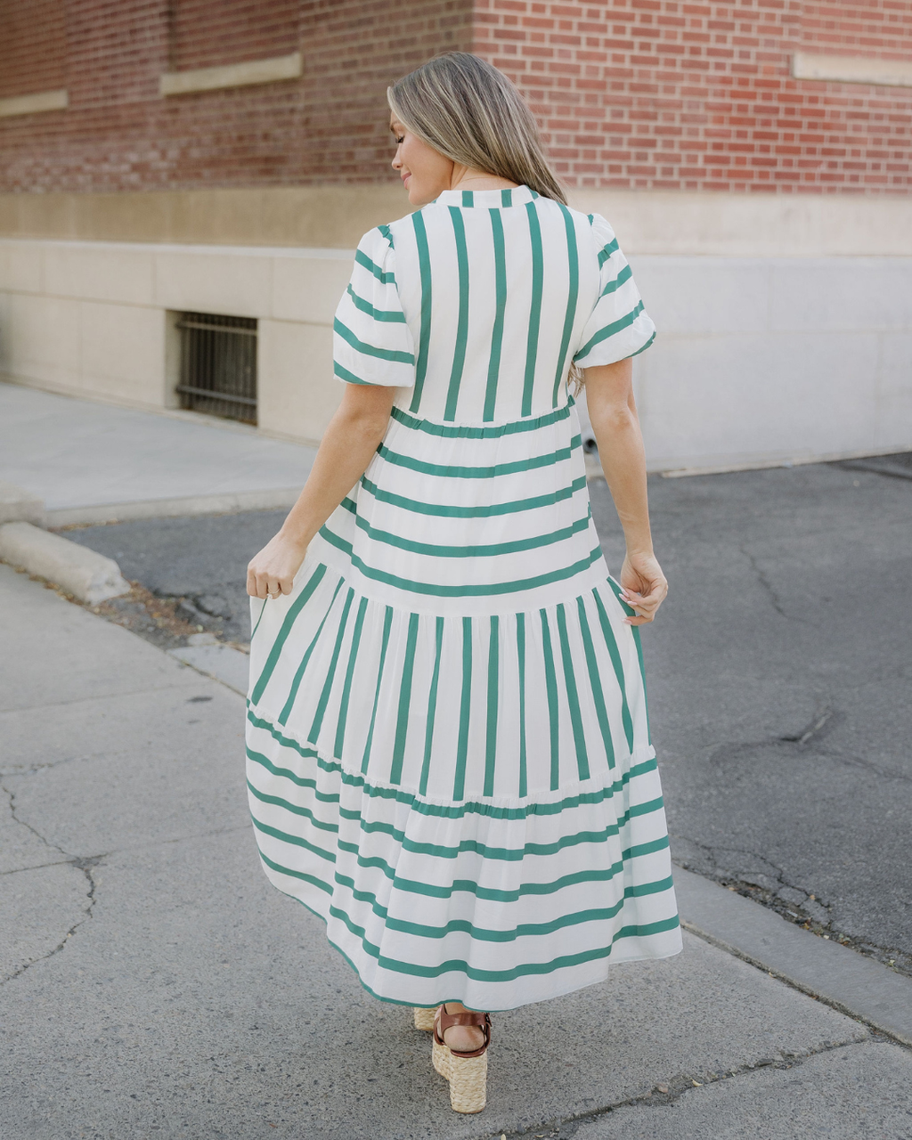 Tiffany Ricrac Trim Notched Neck Half Sleeve Vacation Dress