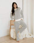 Talia Ruffle Trim Drop Shoulder Top Drawstring Loose Pant Set