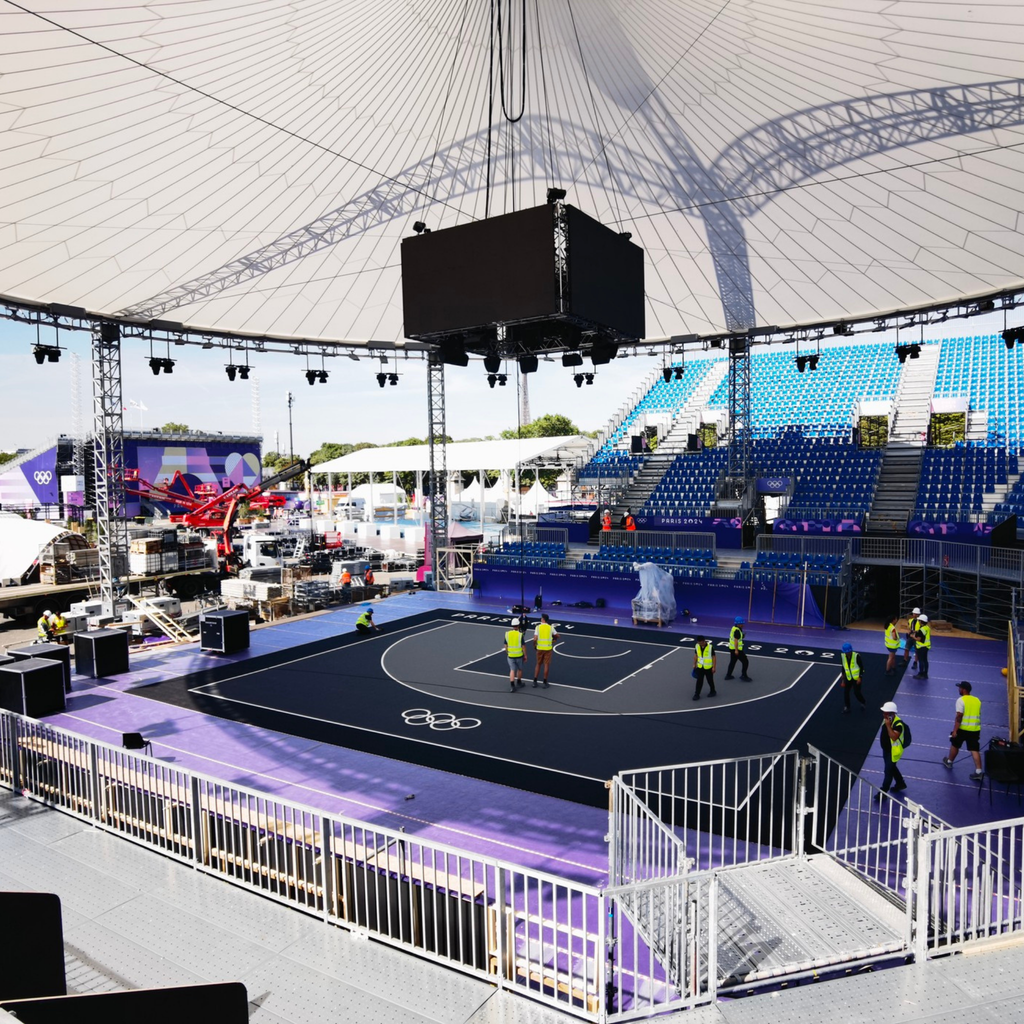 USA Enlio Official 3X3 Basketball Court – FIBA Certified – 25' x 40' Half Court