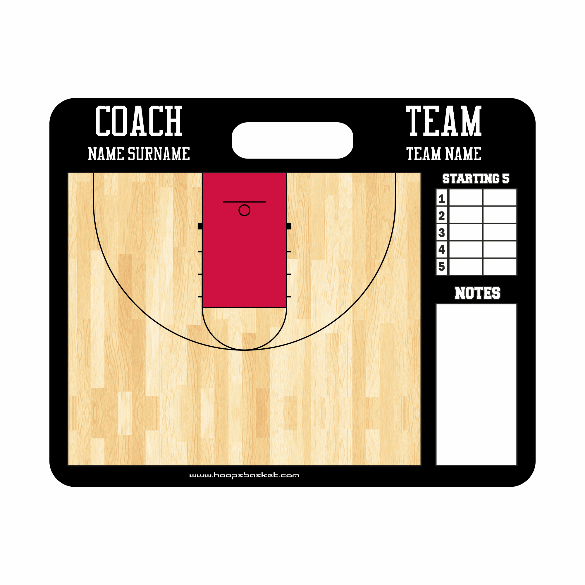 Custom High School Basketball Coaching Board 11.4 x 9.4 in (Magnetic)