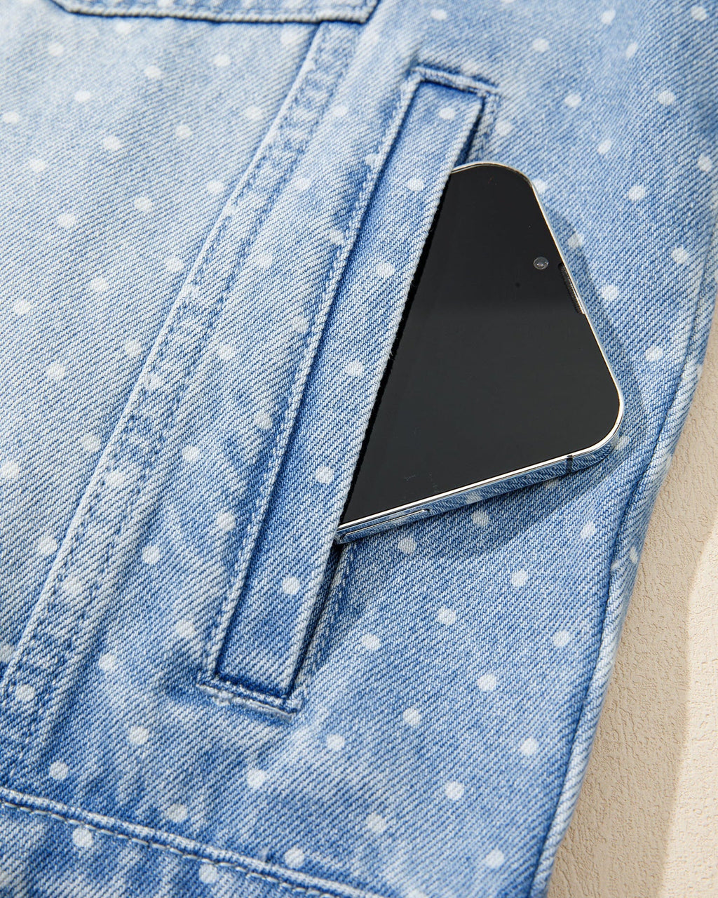 Polka Dot Denim Jacket