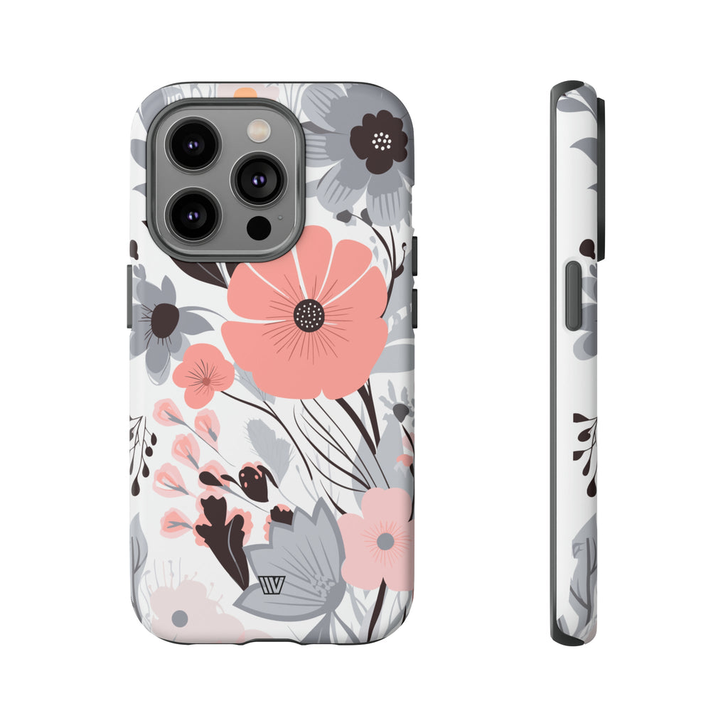 GRAY PASTEL FLOWERS | Tough Phone Case