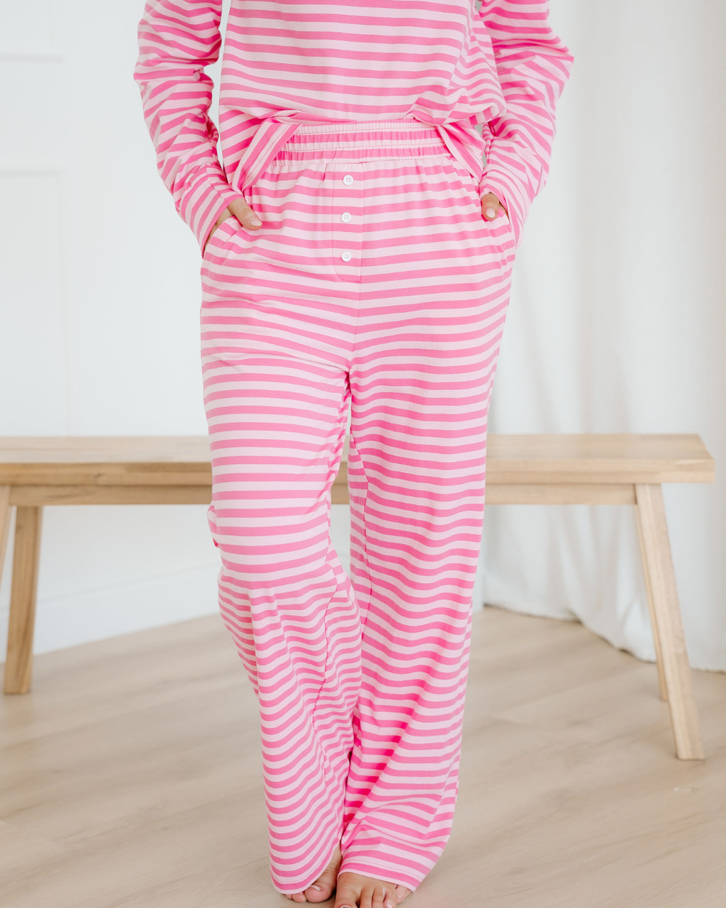 Amayah Buttoned Straight Pants Two Piece Set
