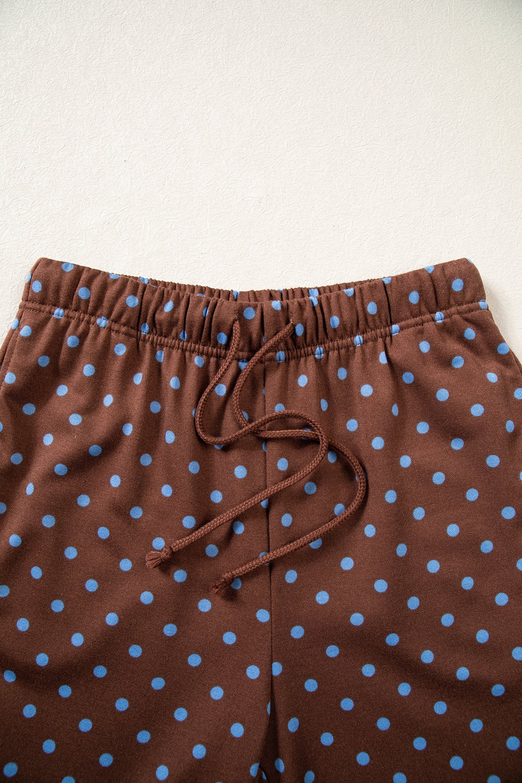 Jane Polka Dot Drawstring Wide Leg Long Sleeve Top Pant Set