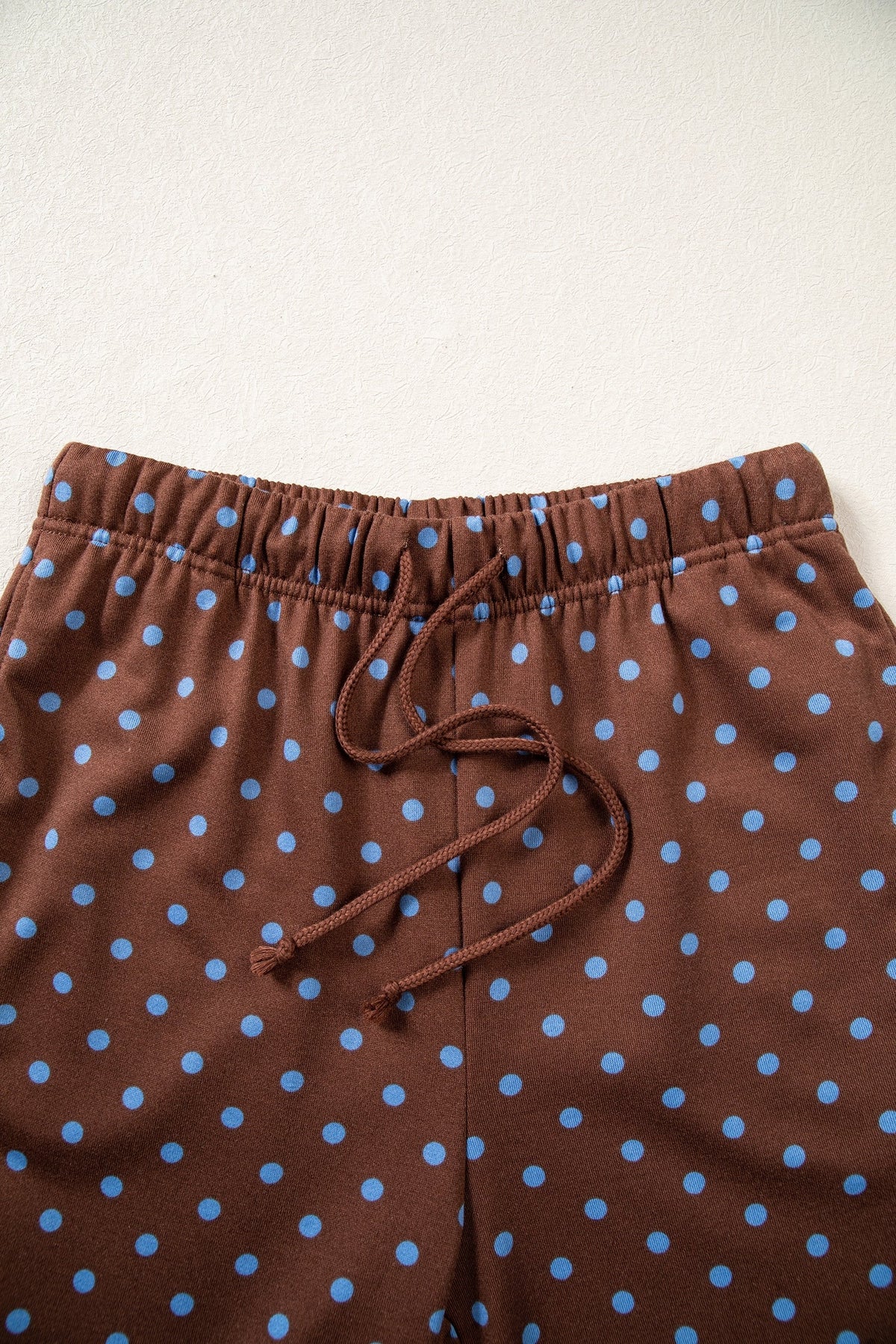 Jane Polka Dot Drawstring Wide Leg Long Sleeve Top Pant Set