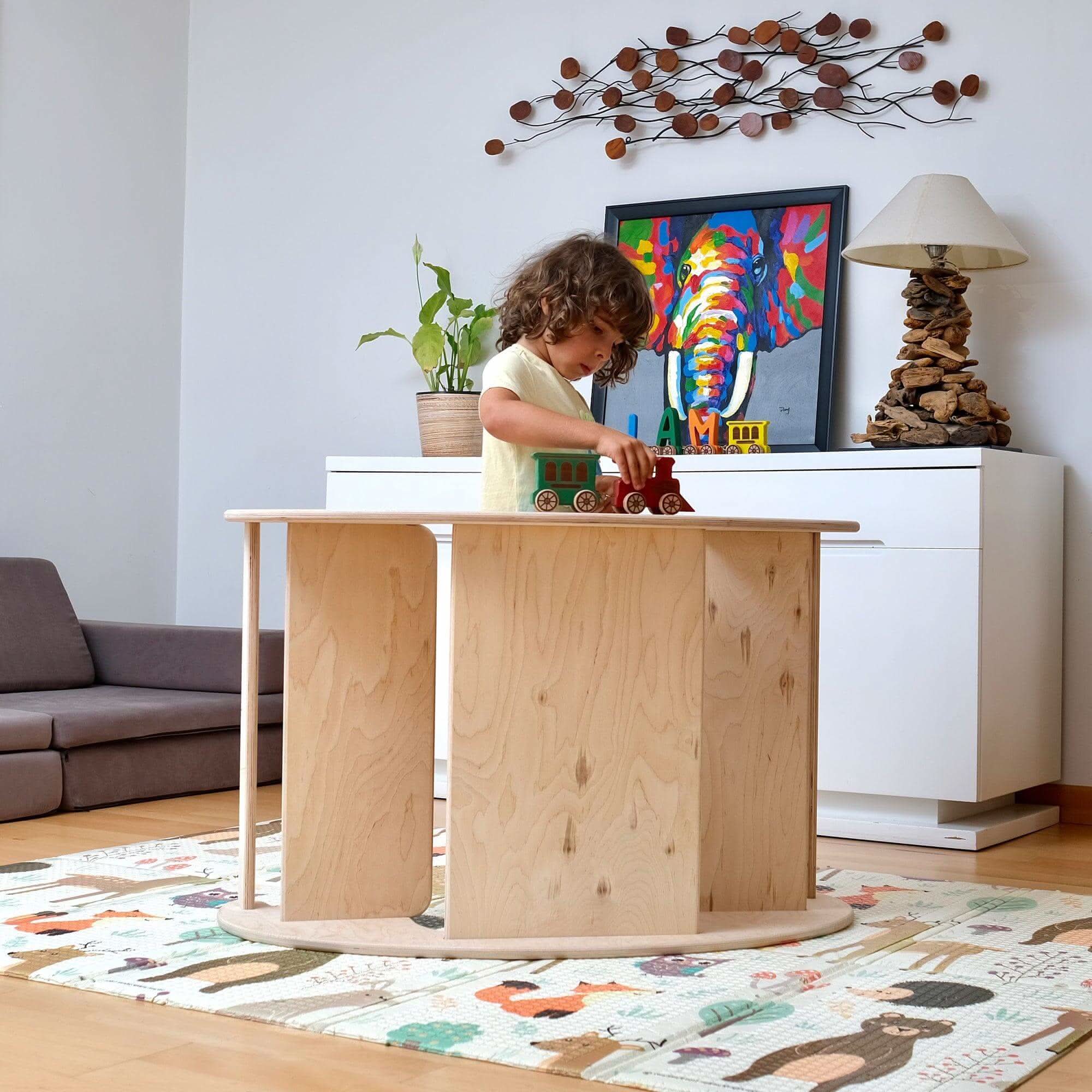 2in1 Montessori Seesaw and Table Chair Set