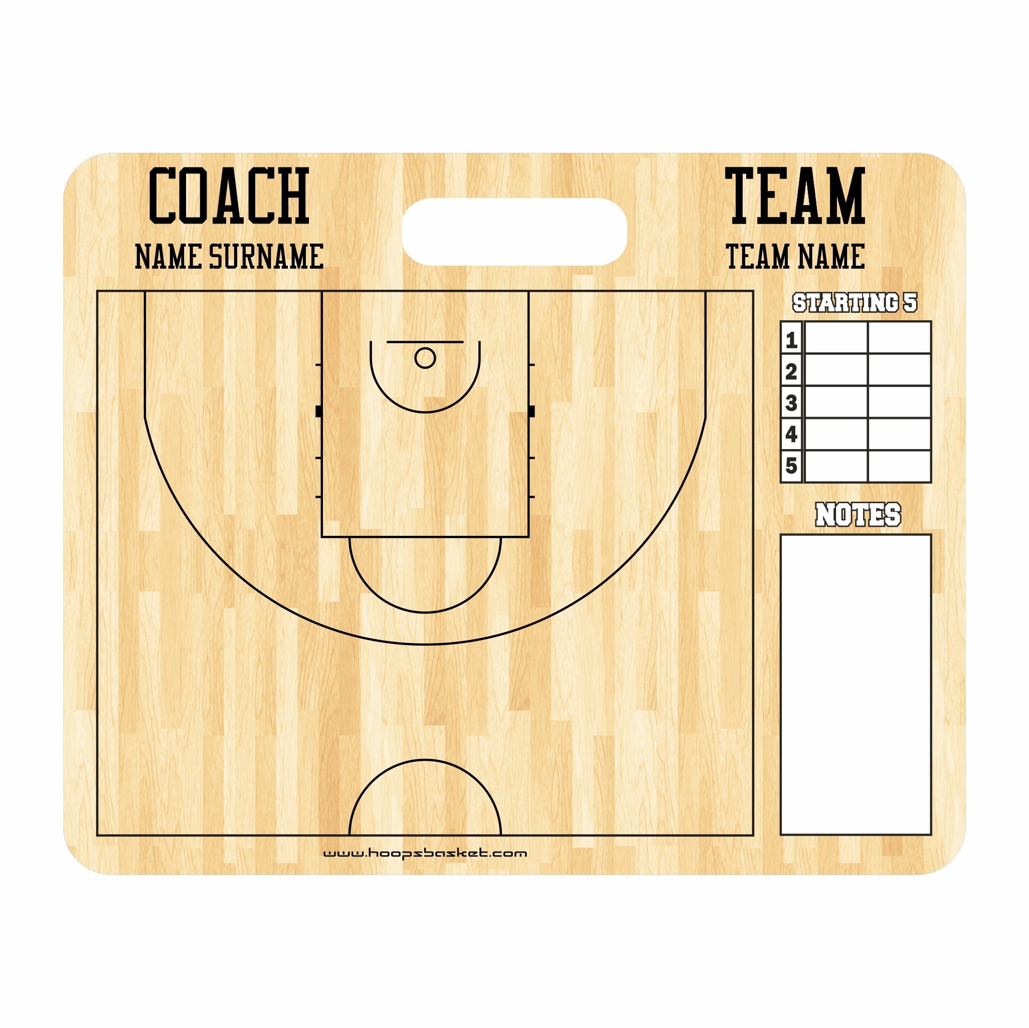Custom FIBA Basketball Coaching Board 15.7 x 12.6 in (Magnetic)