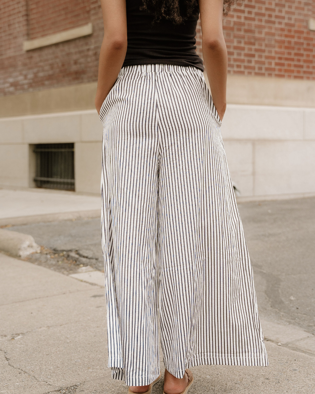 Naeve Stripe Wide Leg Casual Pants