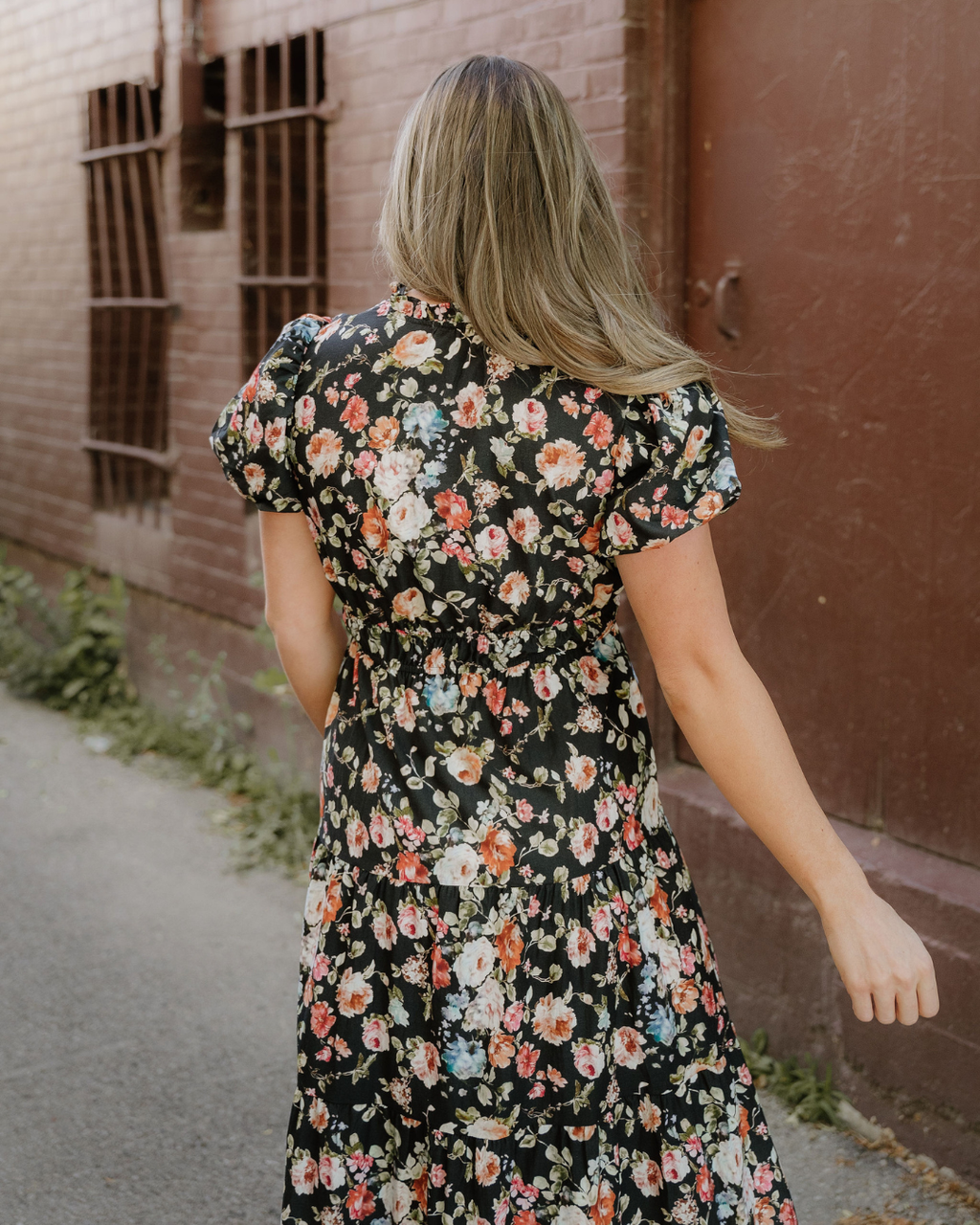 Calla V Neck Pleated Tiered Maxi Dress