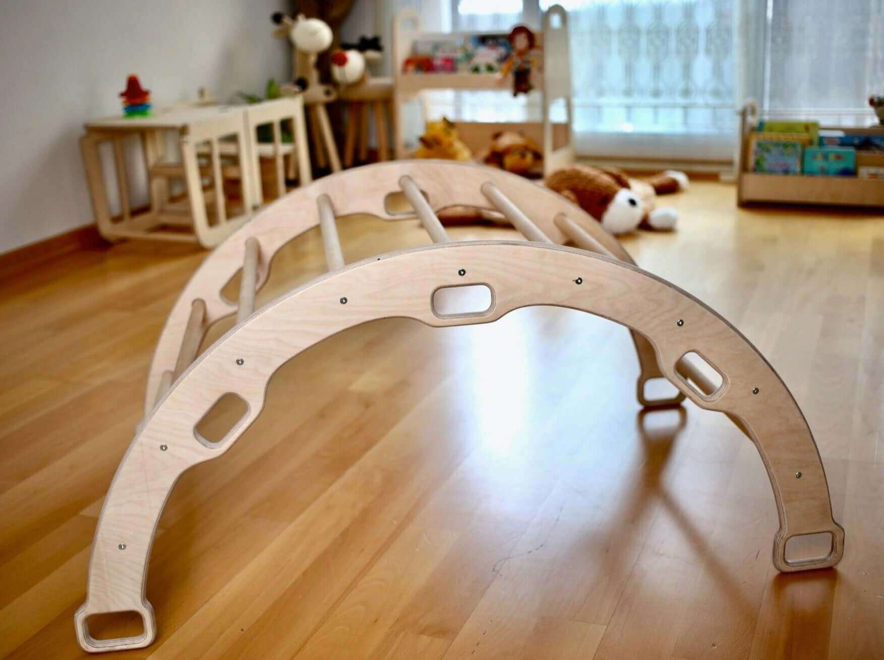 Climbing Triangle, Arch Rocker, Pillow, and 2in1 Ramp / 4 Pieces Set