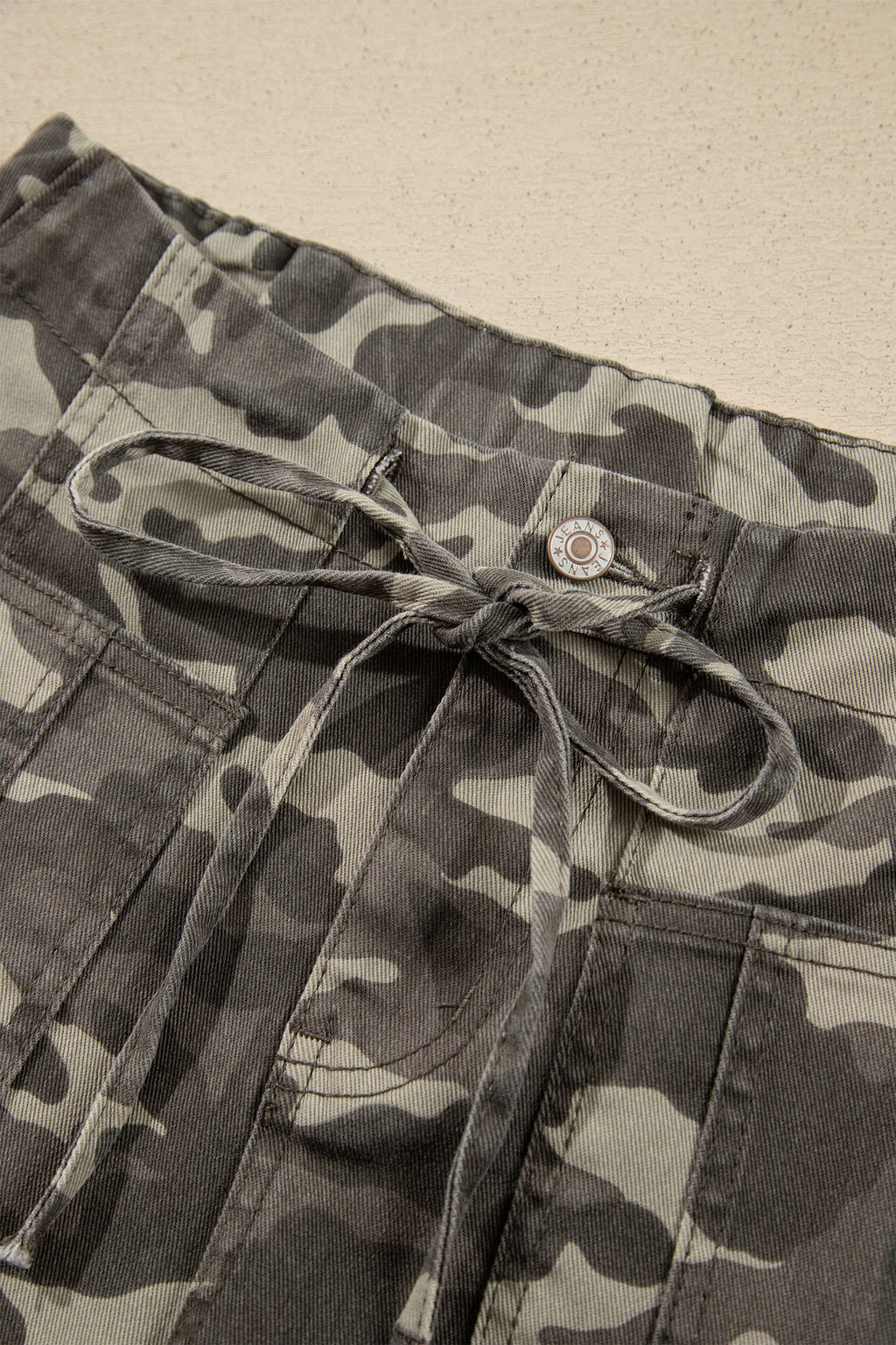 Collins Drawstring Elastic Waistband Pocketed Barrel Jeans