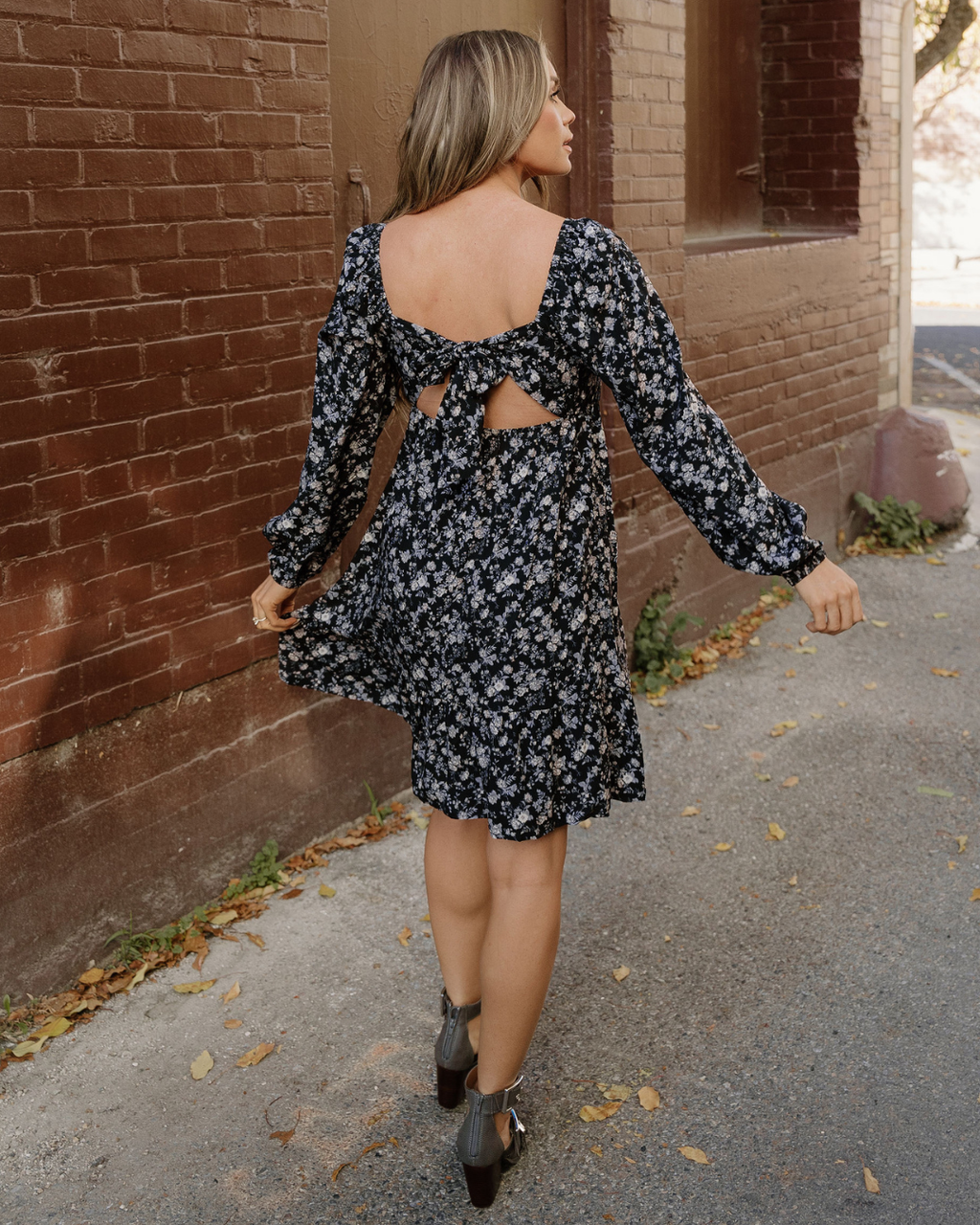 Molly Frilly Shirred Square Neck Mini Dress
