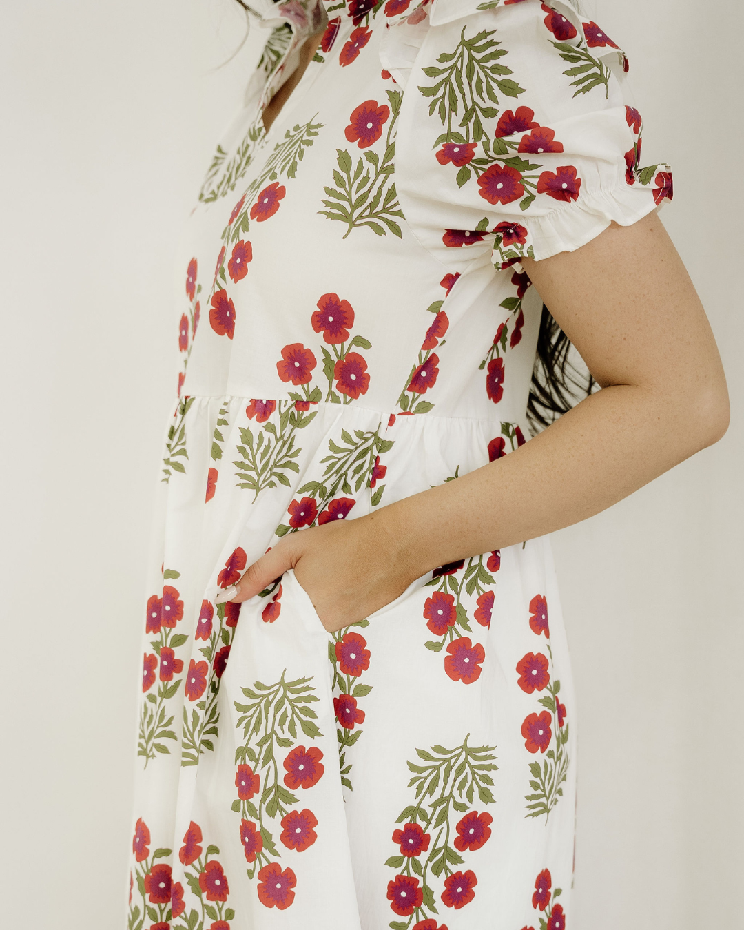 Kali Short Bubble Sleeve Tiered Maxi Dress