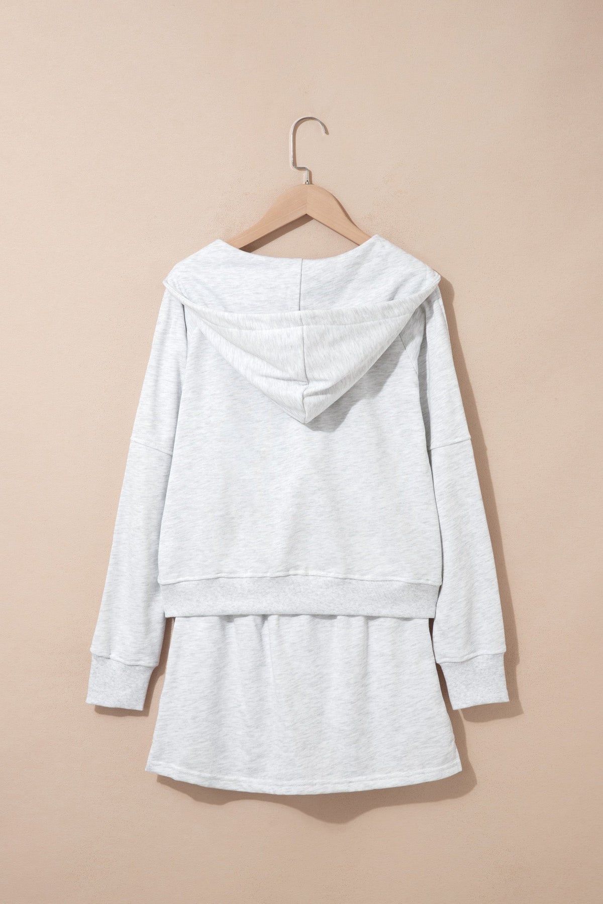 Mary Long Sleeve Zip-Up Top Elastic Waist Skort Set