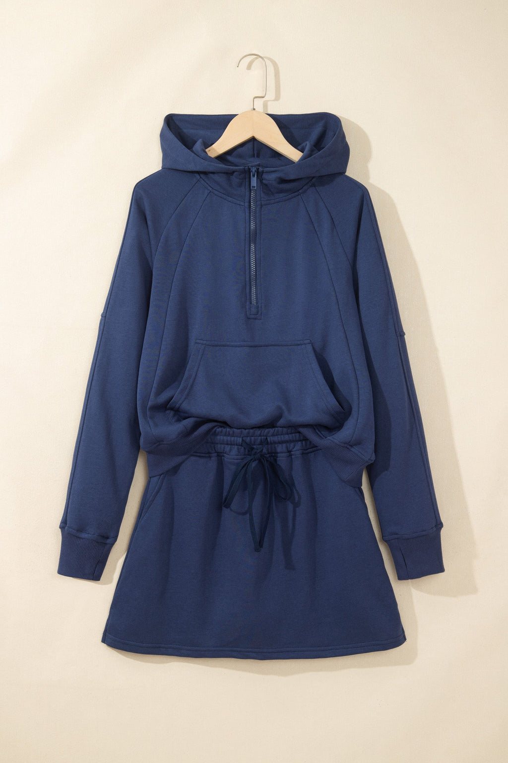 Mary Long Sleeve Zip-Up Top Elastic Waist Skort Set