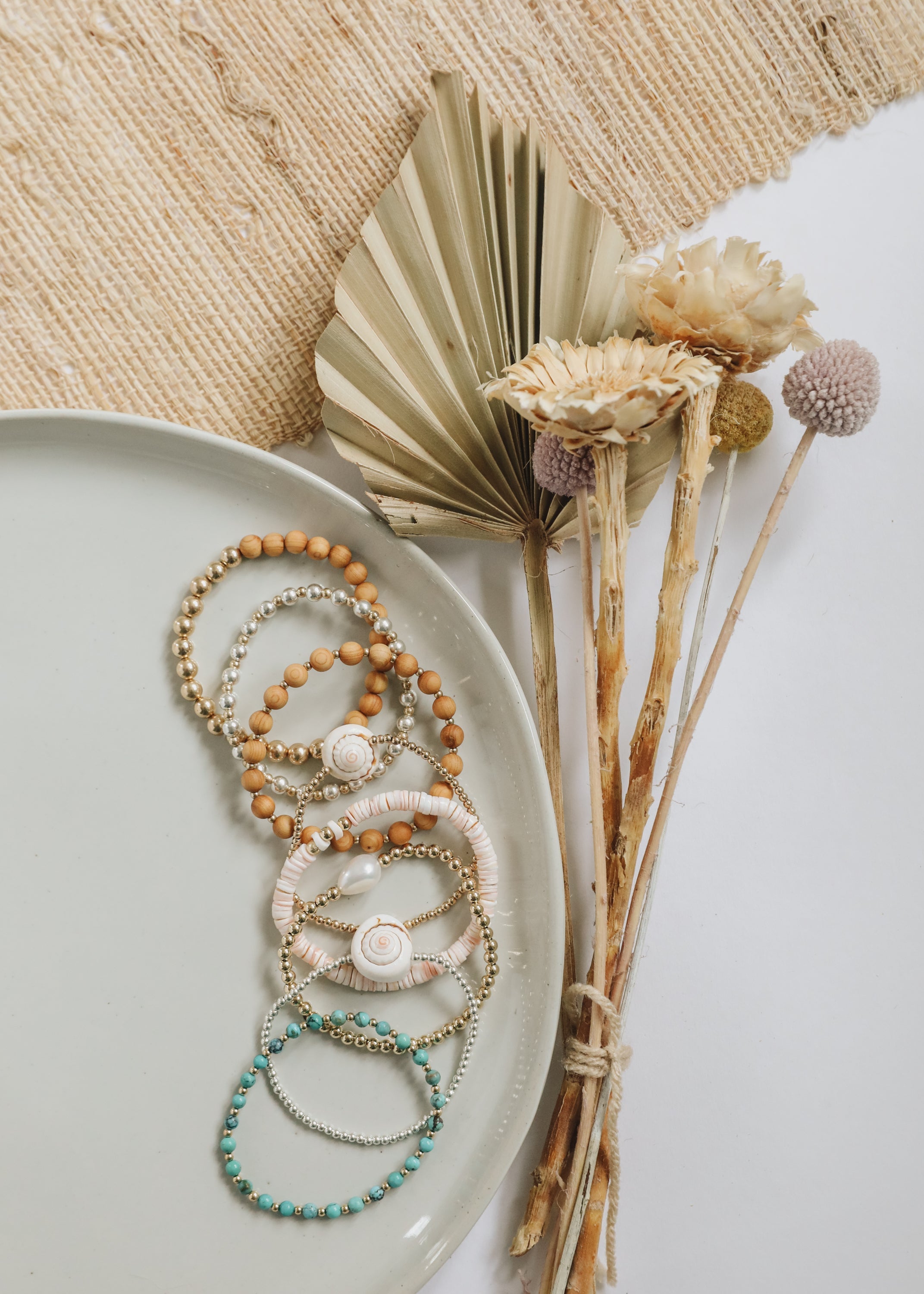 Sterling Silver + 14k Gold Filled Sun || Beaded Bracelet