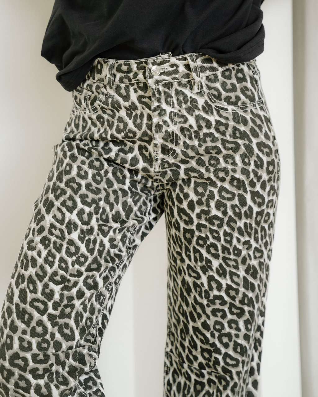 Winona Leopard Print Barrel Jeans