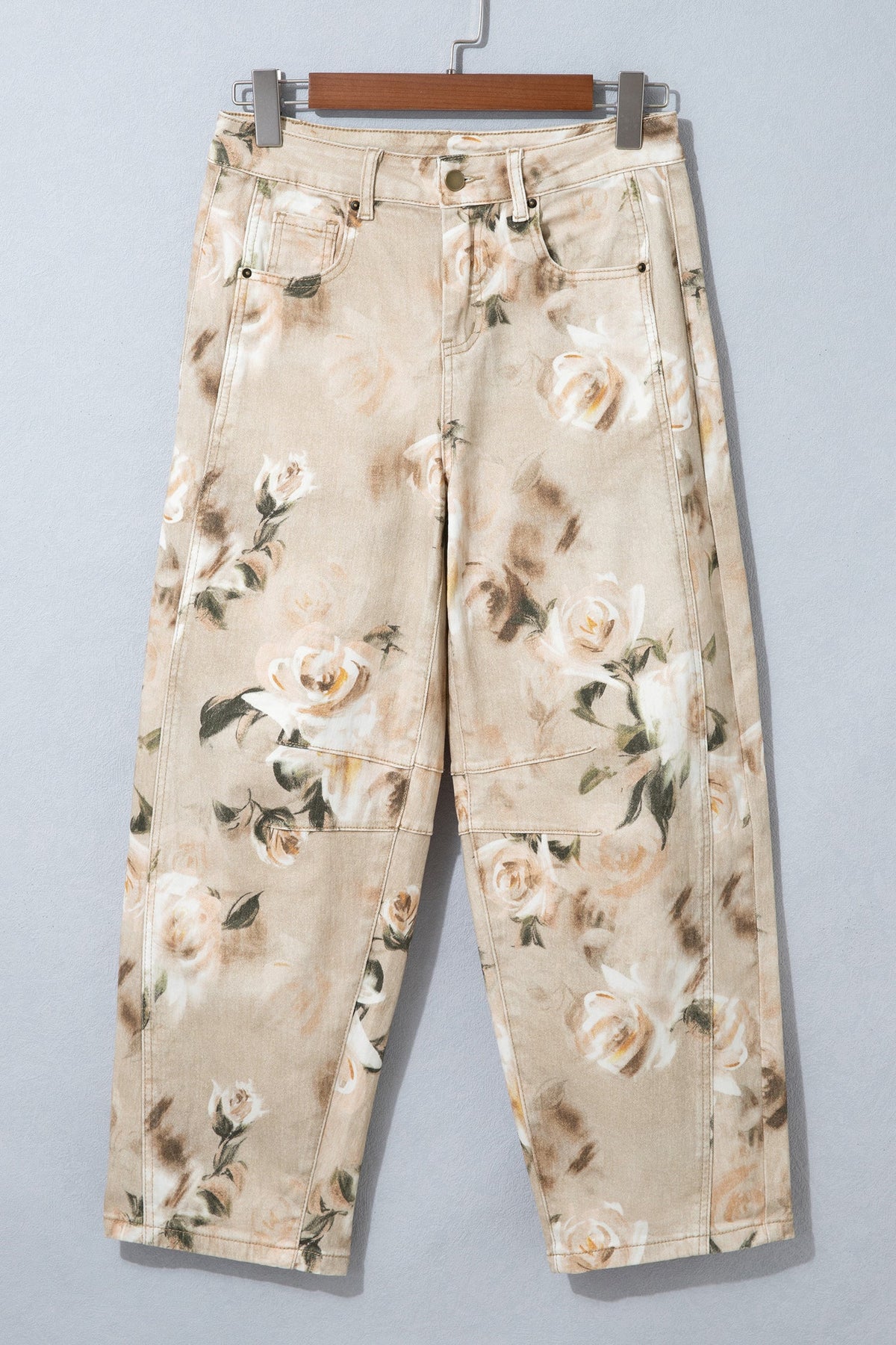 Meadow Floral Print Relaxed Barrel Jeans