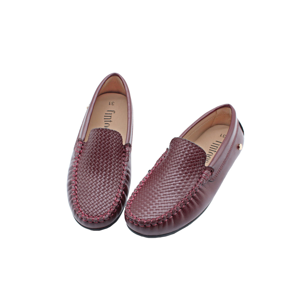 Burgundy leather
