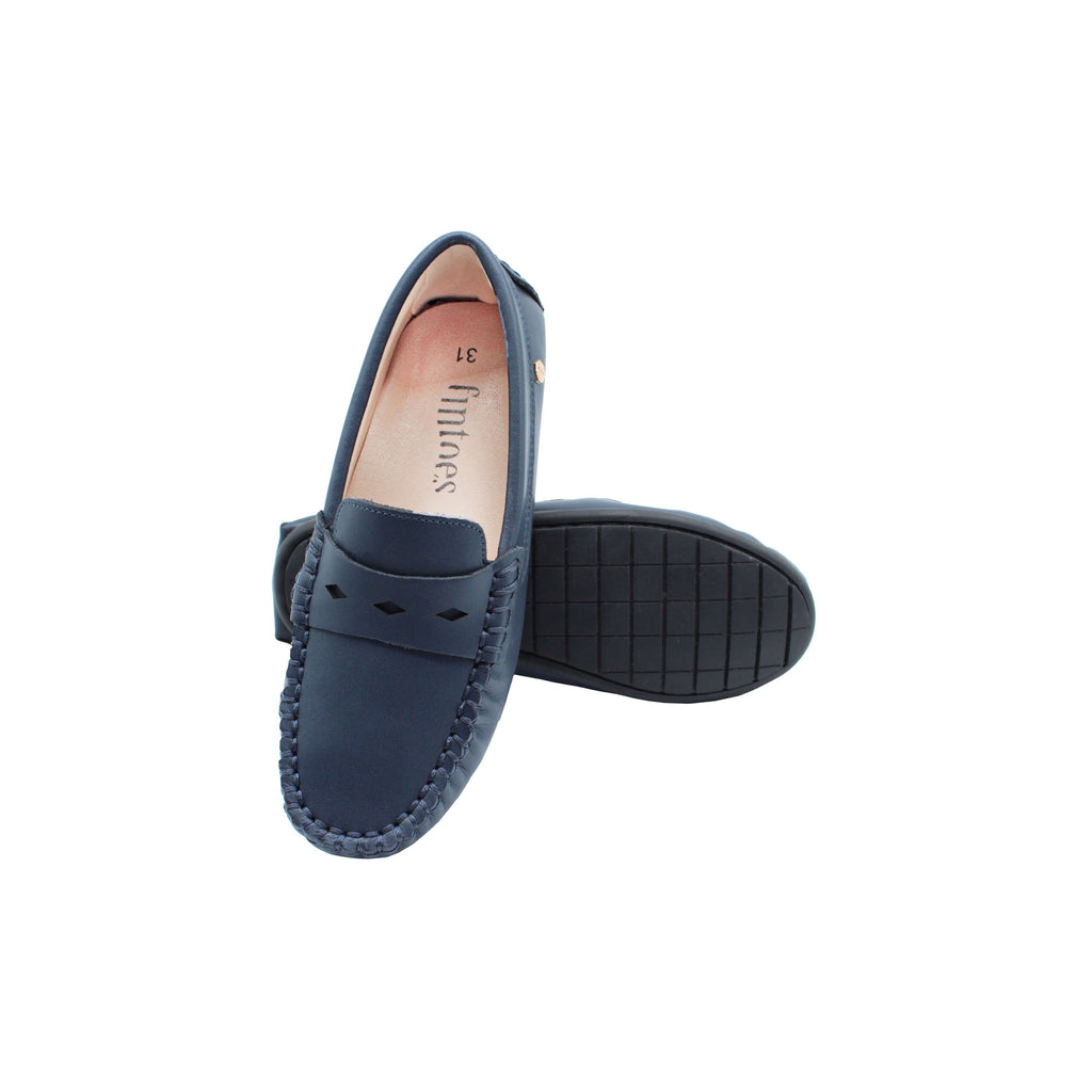 Navy  Leather