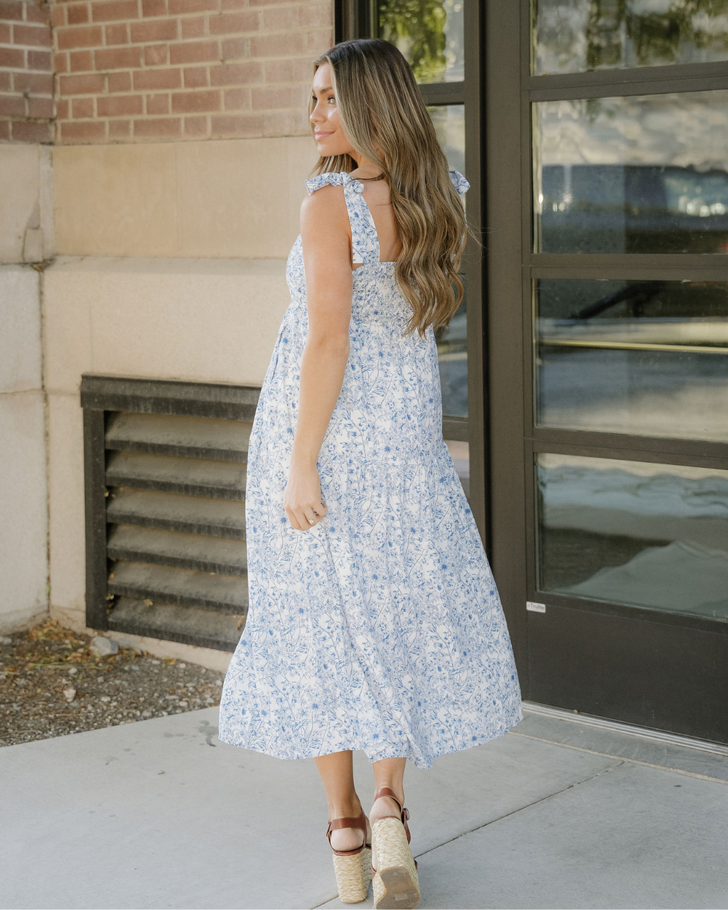 Jaylani Knot Straps High Waist Flared Maxi Dress