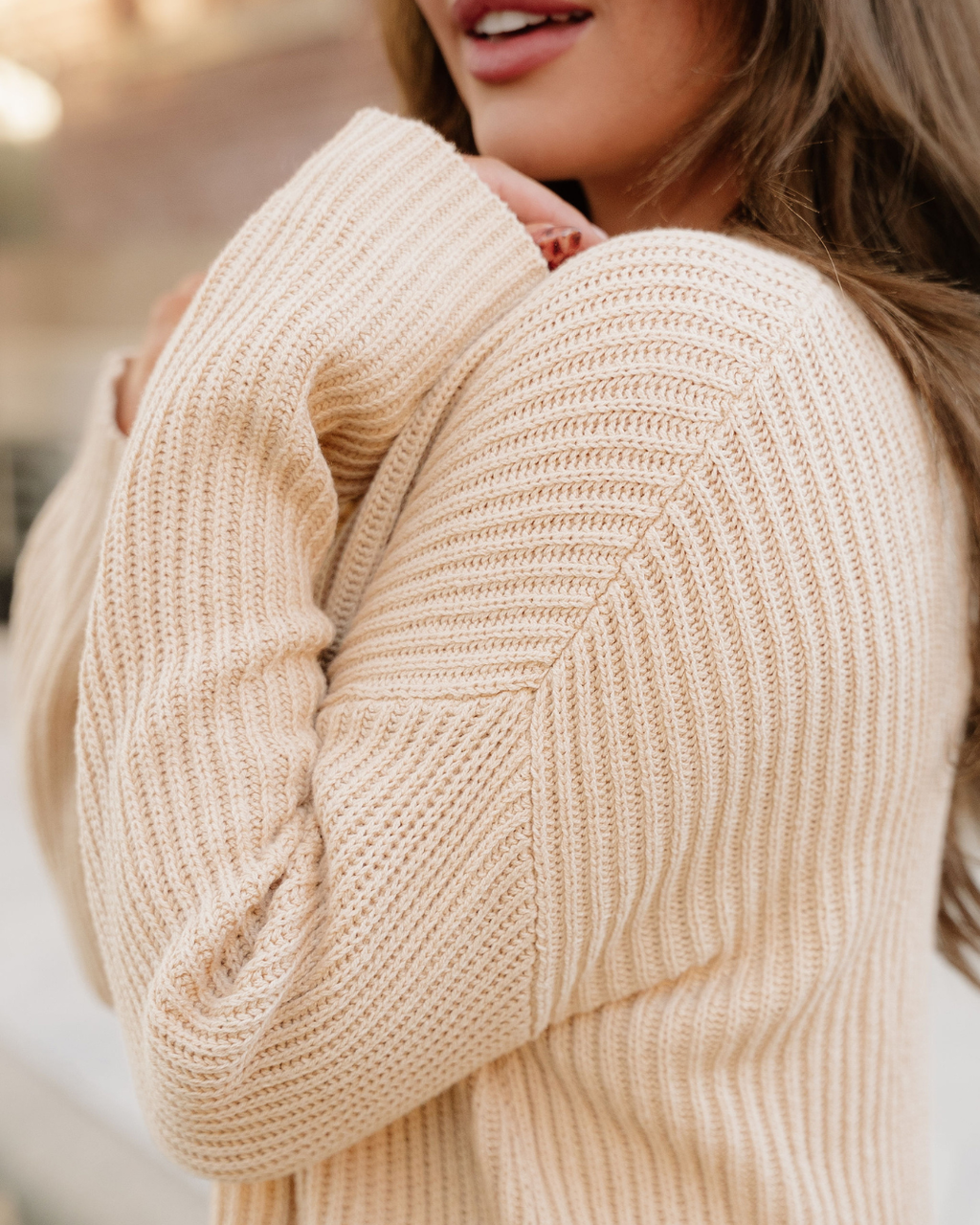 Lou Drop Shoulder Side Slits Loose Sweater