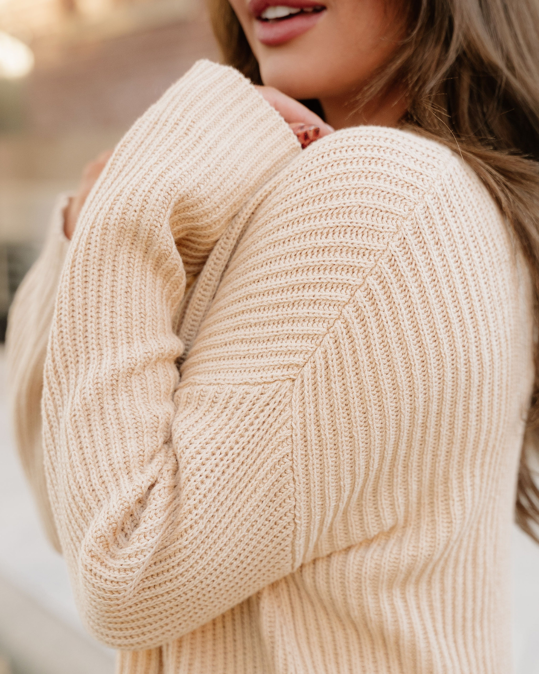 Lou Drop Shoulder Side Slits Loose Sweater