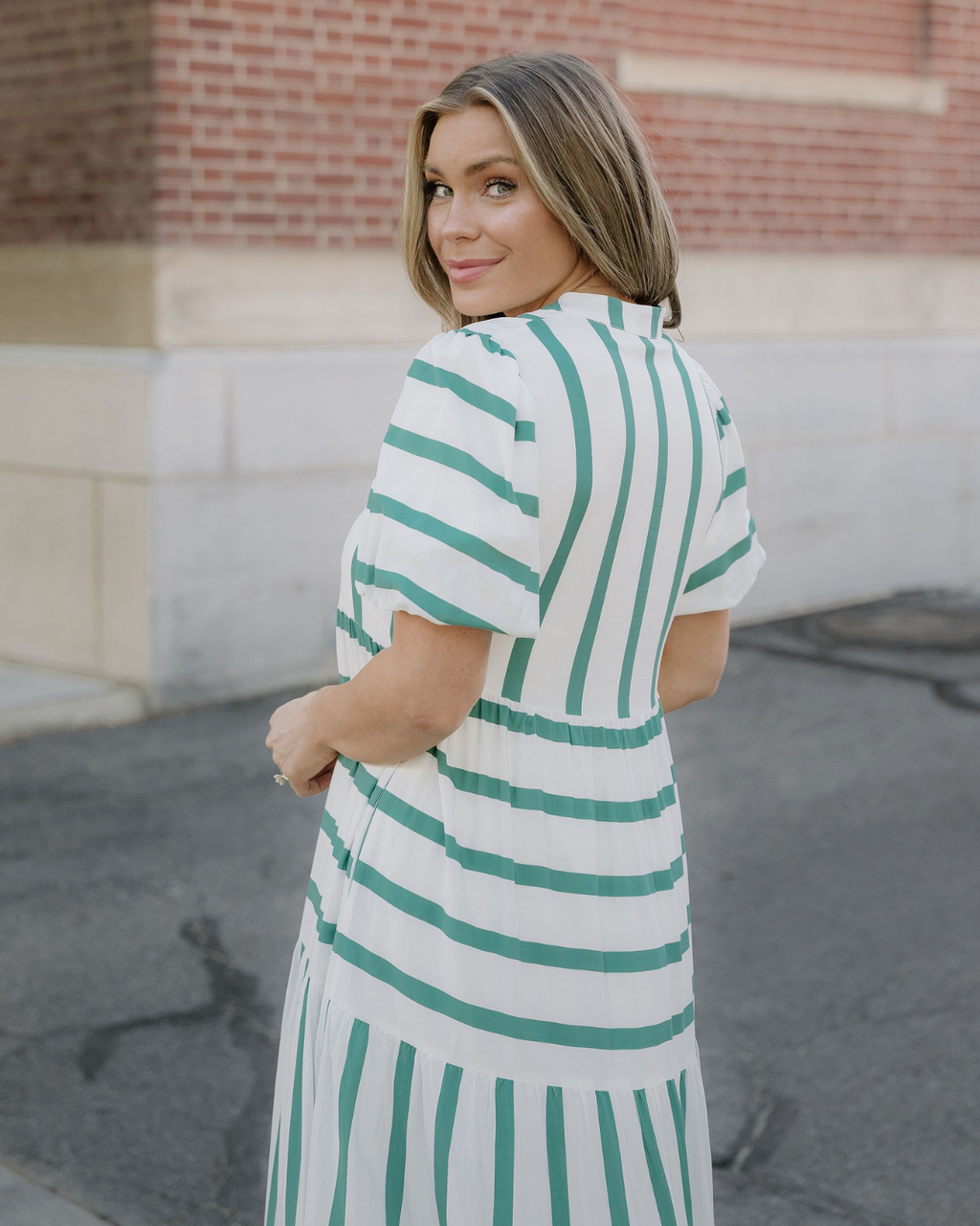 Tiffany Ricrac Trim Notched Neck Half Sleeve Vacation Dress