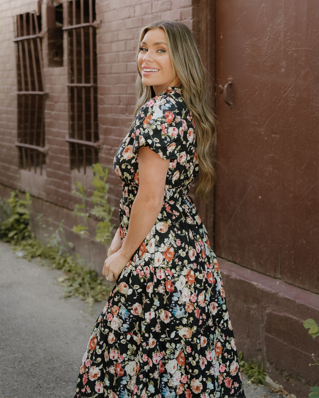 Calla V Neck Pleated Tiered Maxi Dress